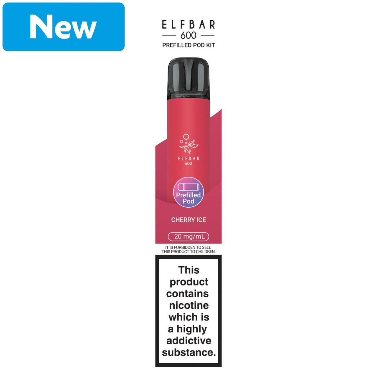 Elfbar 600 Rechargeable Prefilled Pod Kit Cherry Ice