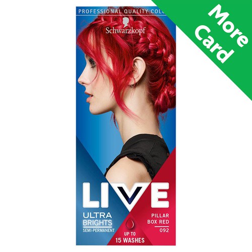 Schwarzkopf LIVE Ultra Brights Semi-Permanent Red Hair Dye Pillar Box Red