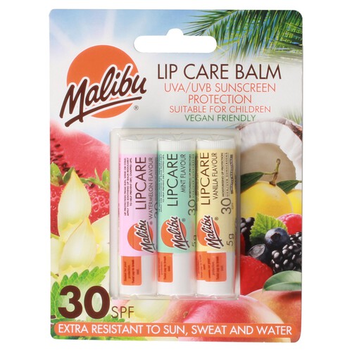 Malibu Lip Balm SPF30 Assorted Flavours 