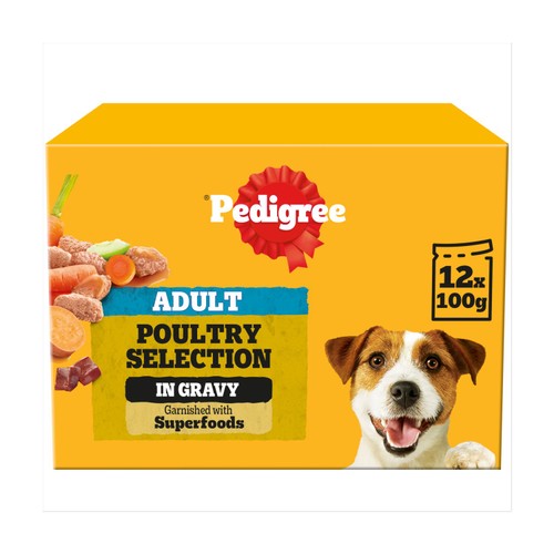 Pedigree Adult Wet Dog Food Pouches Mixed in Gravy