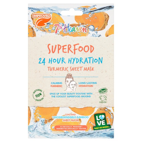 7th Heaven Super Food 24Hr Hydration Sheet Mask Tumeric 