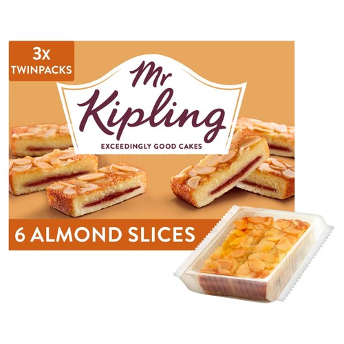 Mr Kipling Almond Slices Cakes Multipack Snack 3x2pk