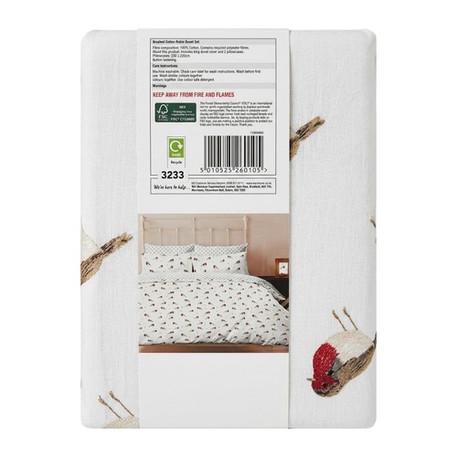Nutmeg Home Robin Brushed Cotton Duvet Set King