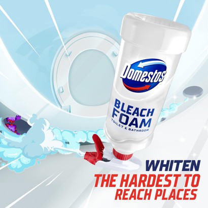 Domestos Bleach Foam Toilet and Bathroom Cleaner Spray 450ml ...