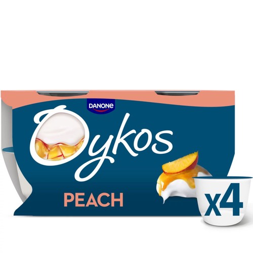 Oykos Peach Luxury Greek Style Yoghurt Dessert 4x110g