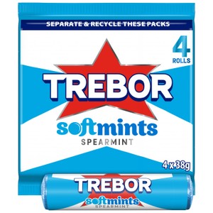 Trebor Soft Mint Peppermint Multipack 4 pack 38g