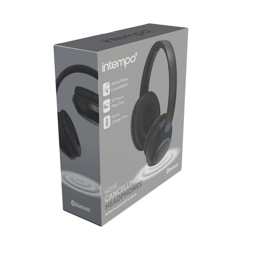 Intempo Noise Cancelling Headphones Midnight