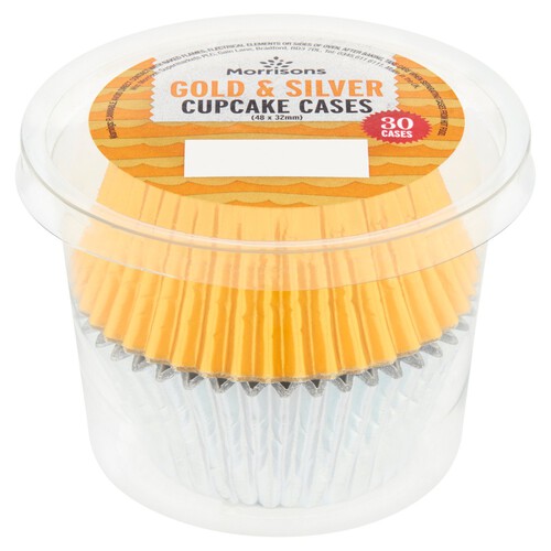 Morrisons Silver & Gold Foil Cupcake Cases