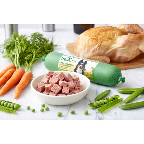 Freshpet Dog Roll Tender Chicken Recipe With Peas & Carrots