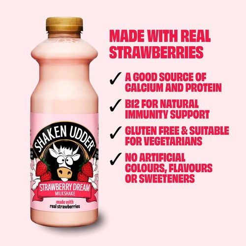 Shaken Udder Strawberry Dream Milkshake 750ml