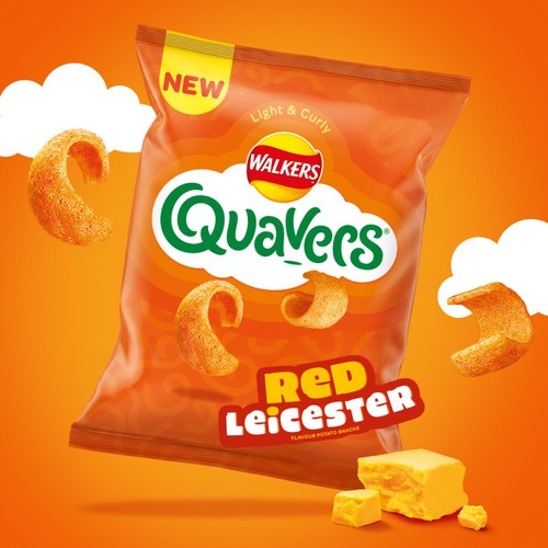 Walkers Quavers Red Leicester Cheese Multipack Crisps Snacks 6x16g