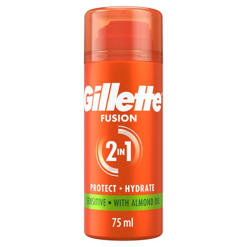 Gillette Fusion Sensitive Skin Shaving Gel With Almond Oil 