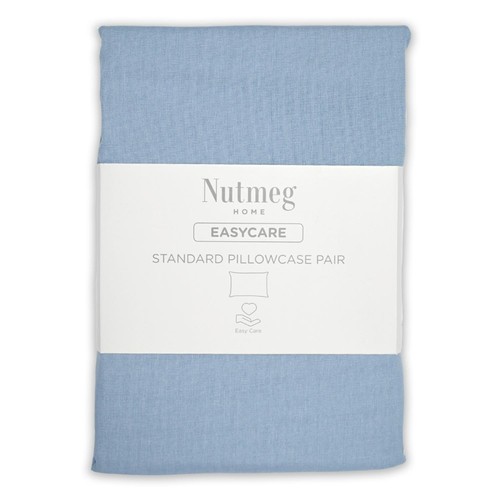 Nutmeg Home Easycare Denim Blue Standard Pillowcases 
