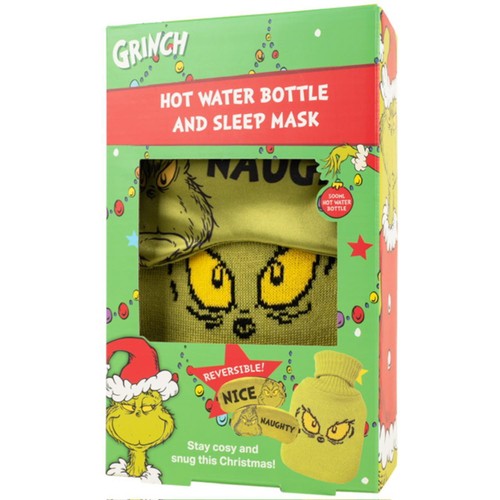 The Grinch Hot Water Bottle And Eye Mask Set