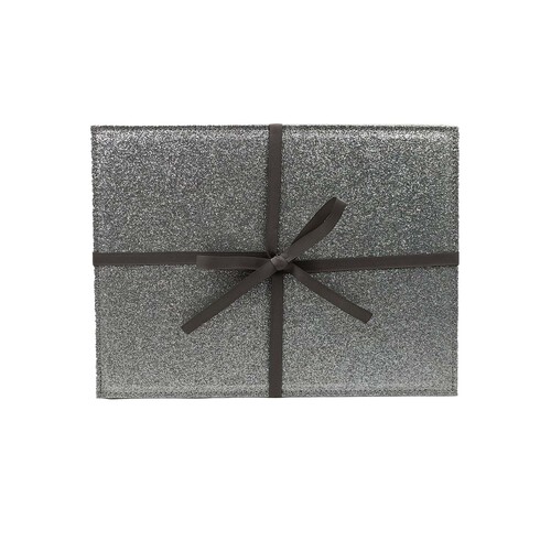 Nutmeg Home Grey & Sparkly Rectangular Faux Leather Mats