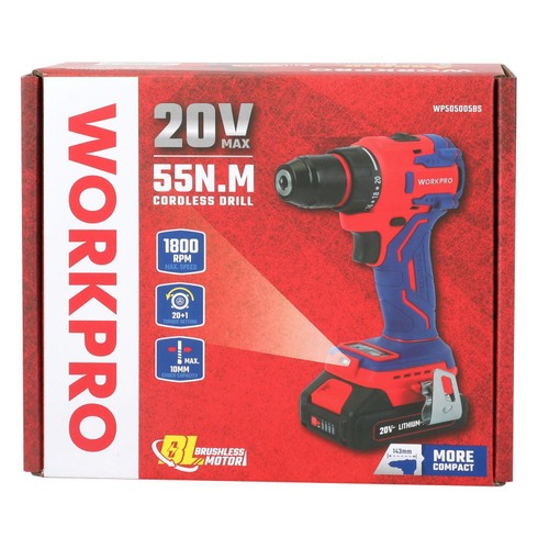 Workpro 20v Double-Speed Brushless Drill