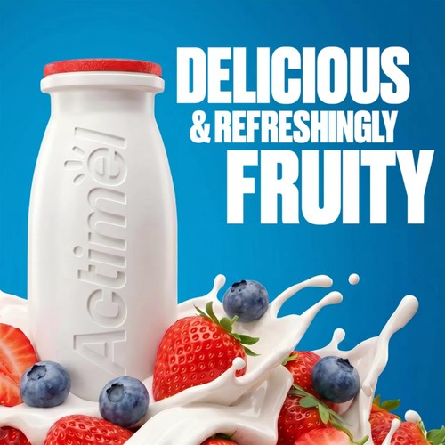 Actimel Strawberry & Blueberry Yogurt Drinks