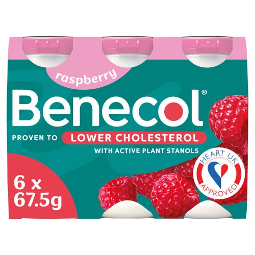 Benecol No Added Sugar Raspberry Yogurt Drink 6 x 67.5g (405g)