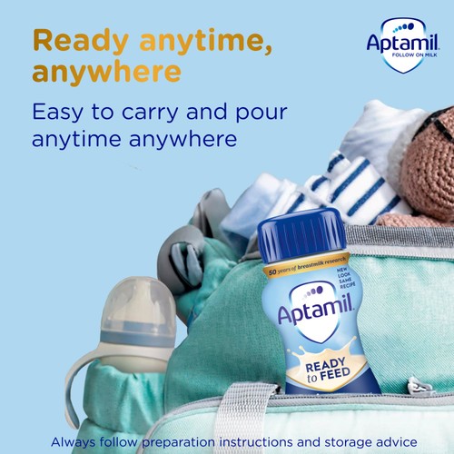 Aptamil 2 Follow On Baby Milk Formula Liquid Ready to Drink   6 x 200ml