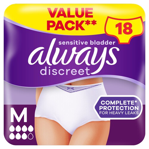 Always Discreet Heavy Adult Incontinence Pants Plus Medium 