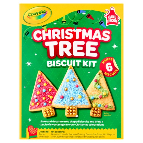 Cake Decor Crayola Xmas Tree Biscuit Kit  6 Pack