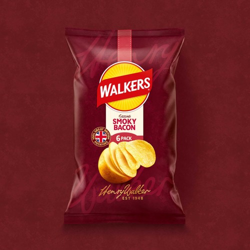 Walkers Crisps Smoky Bacon 6x25g