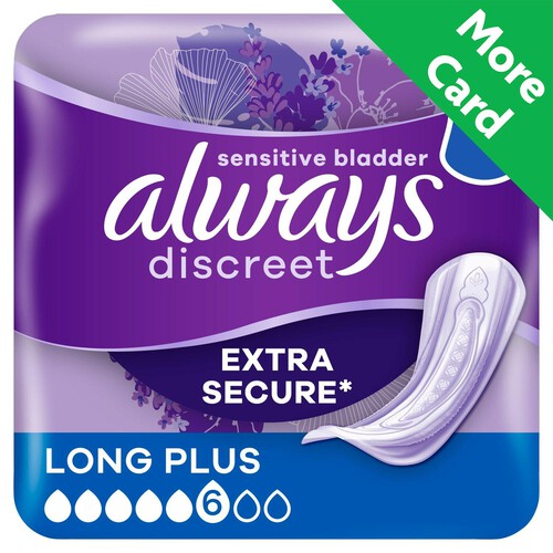 Always Discreet Incontinence Pads+ Long Plus Sensitive Bladder 8 pack