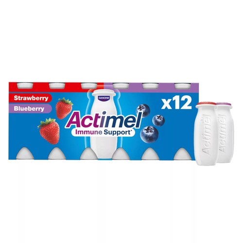 Actimel Strawberry & Blueberry Yogurt Drinks