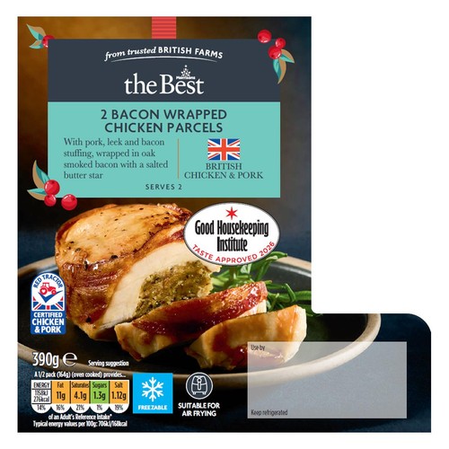 Morrisons The Best Bacon Wrapped Chicken Parcels With Stuffing 390g