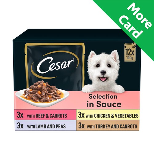 Cesar Deliciously Fresh Dog Food Pouches Mixed Selection In Sauce