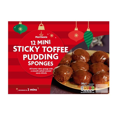 Morrisons 12 Mini Sticky Toffee Pudding Sponges