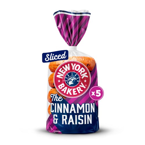 New York Bakery Co. Cinnamon & Raisin Bagels 5 Pack