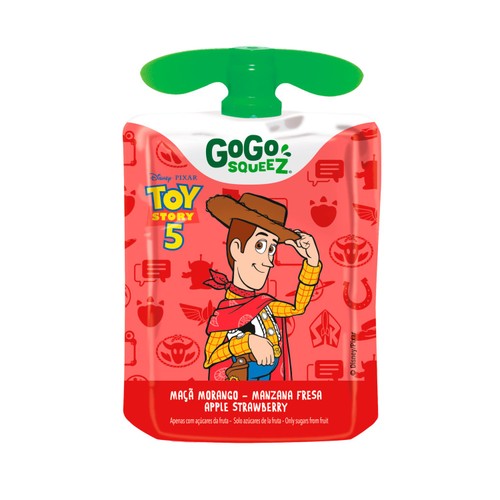 GoGo squeeZ Fruit Smoothie Snack Apple and Strawberry 4x90g