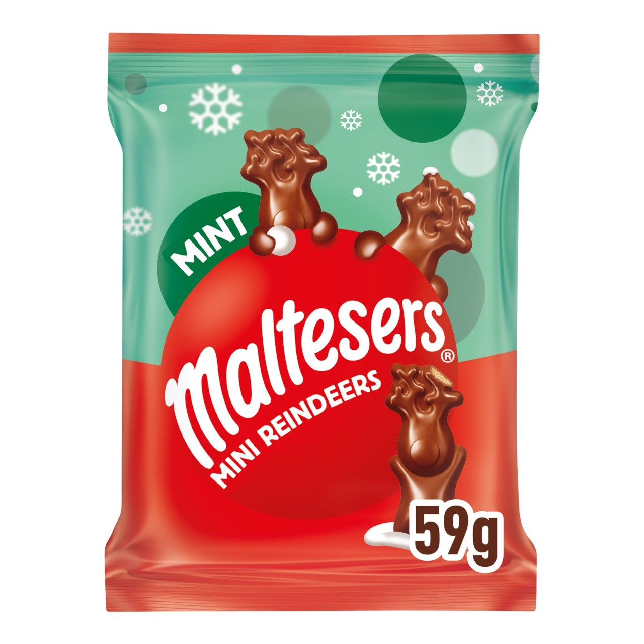 Maltesers Reindeer Chocolate Christmas Mint Mini Treats Bag 59g