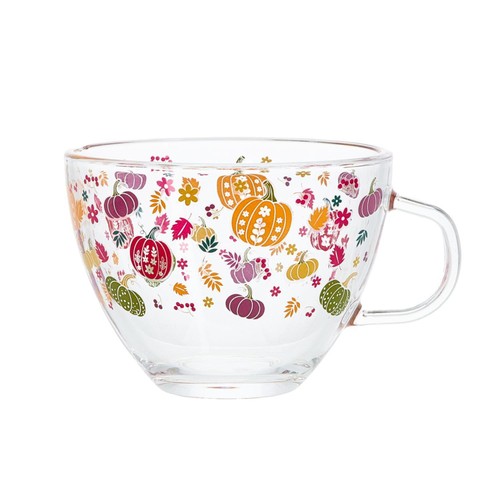 Home Style Harvest Heritage Autumn Pumpkin Glass Mug