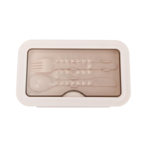 Nutmeg Home Lunchbox With Cutlery Cream