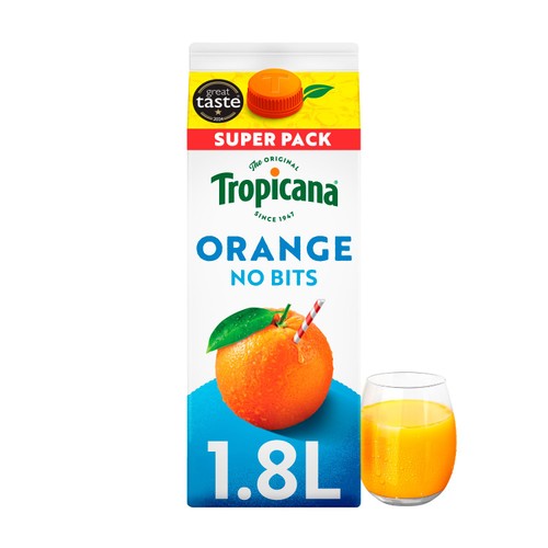 Tropicana Smooth Orange Juice with No Bits 1.8l