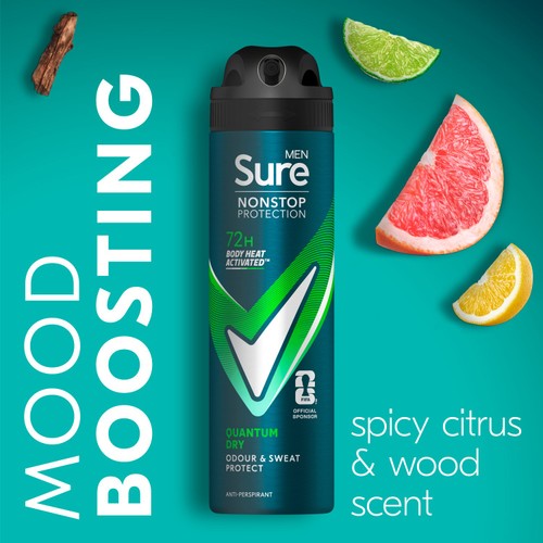 Sure For Men Quantum Dry Anti Perspirant Nonstop Deodorant 150ml