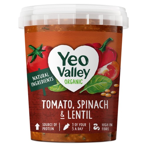 Yeo Valley Organic Tomato, Spinach & Lentil Soup 400G