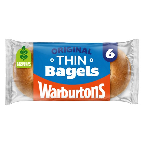 Warburtons Thin Plain Bagels