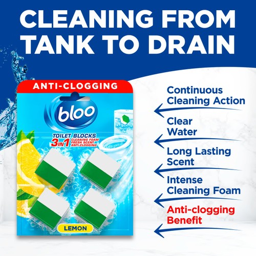 Bloo Toilet Block Lemon 4 x 50g