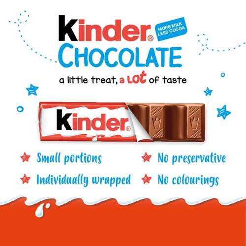 Kinder Milk Chocolate Snack Bars 4 Pack