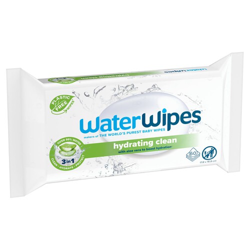 WaterWipes Hydrating Clean Baby Wipes 60 Wipes 