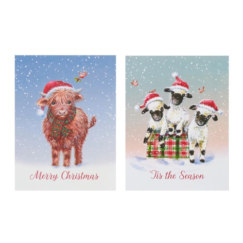 Morrisons Duo Highland Cow And Sheep Cards 10 Pack Packaged Cards