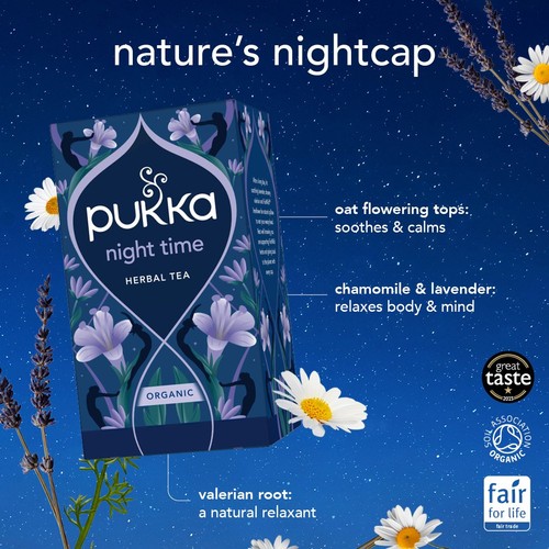Pukka Night Time Organic Fair Herbal Tea with Valerian 20 Sachets