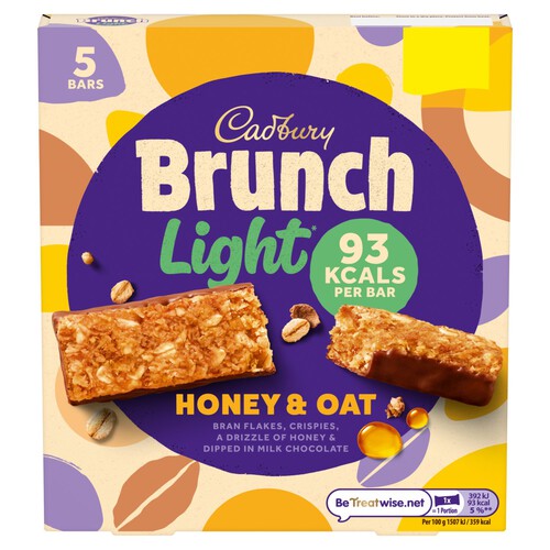 Cadbury Brunch Light Oat & Honey Cereal Bars 