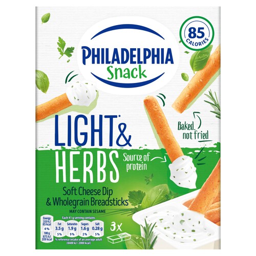 Philadelphia Light Herbs Low Fat Soft Cream Cheese Snacks