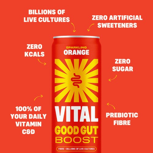 VITAL Gut Healthy Sparkling Orange Soda   4x335ml