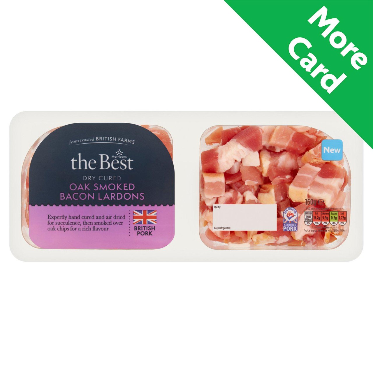 Morrisons The Best Dry Cured Air Dried Oak Smoked Bacon Lardons 160g