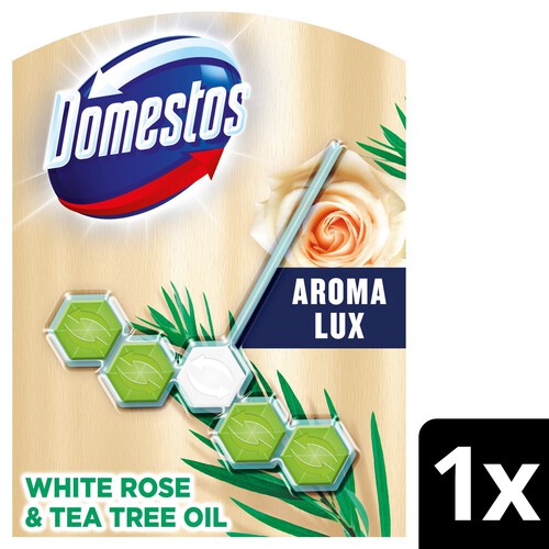 Domestos Aroma Lux Toilet Block White Rose & Tea Tree Oil 